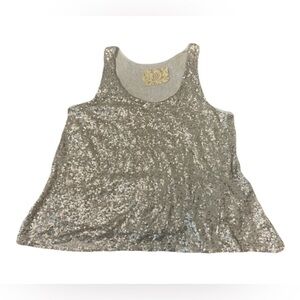 Champage/Silver Sequin Disco Tank Top